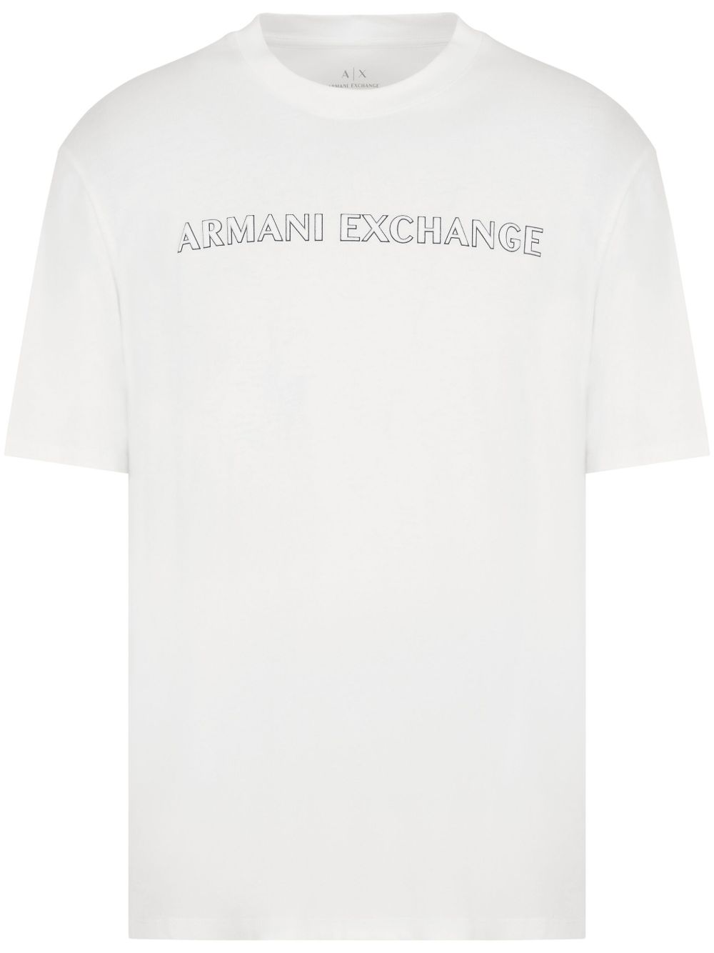 Armani Exchange 植绒logo棉T恤 - 白色