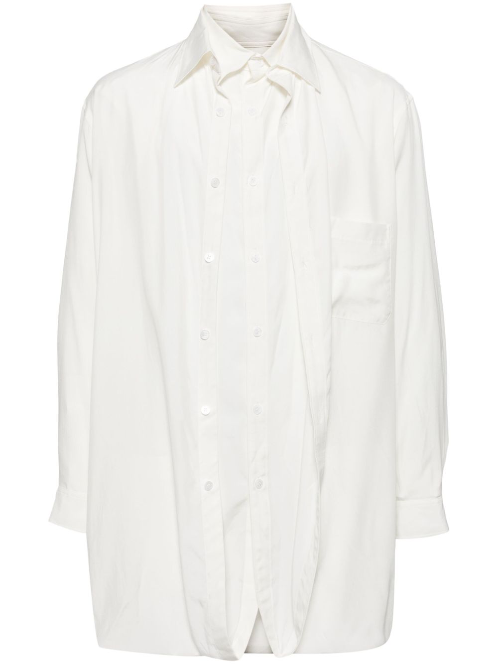 Yohji Yamamoto 双层叠衬衫 - 白色