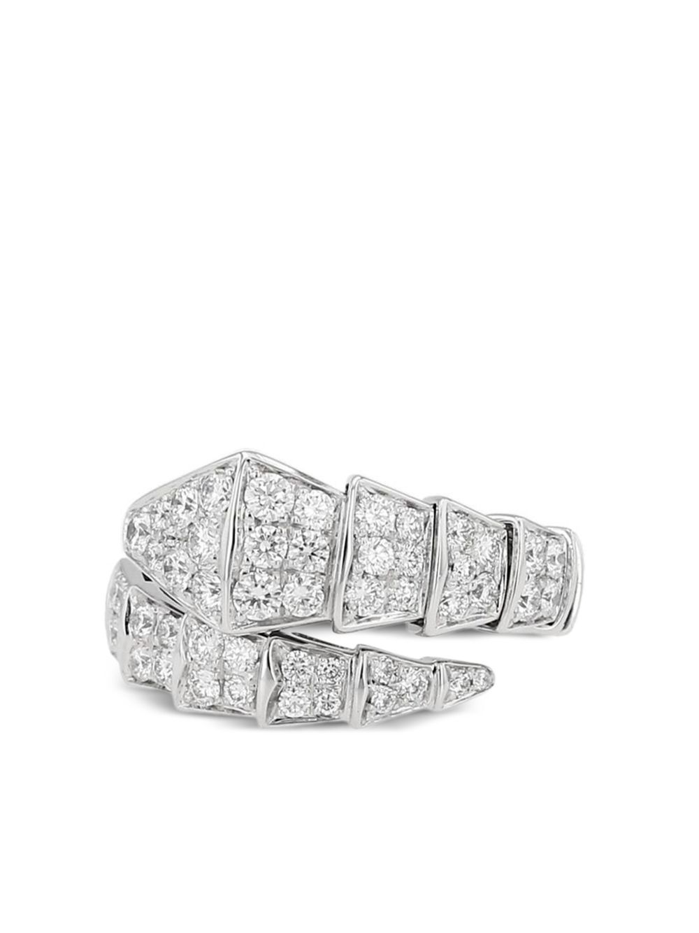 Bvlgari Pre-Owned 18K白金 Serpenti Viper 钻石戒指（典藏款） - 白色