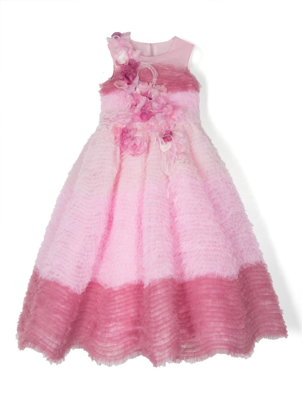 MARCHESA KIDS COUTURE 分层式薄纱伞形连衣裙 - 粉色