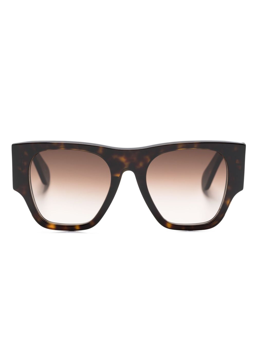 Chloé Eyewear logo印花超大框太阳眼镜 - 褐色