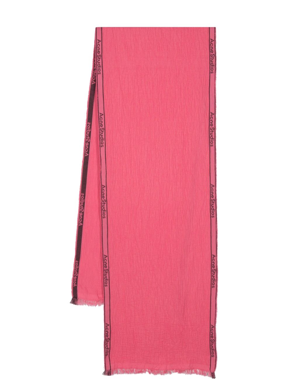 Acne Studios 提花logo泡泡纱围巾 - 粉色