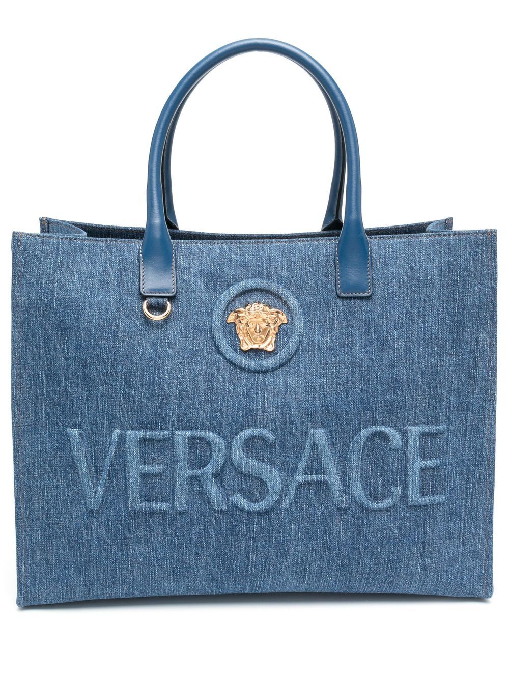 Versace 美杜莎牛仔手提包 - 黑色