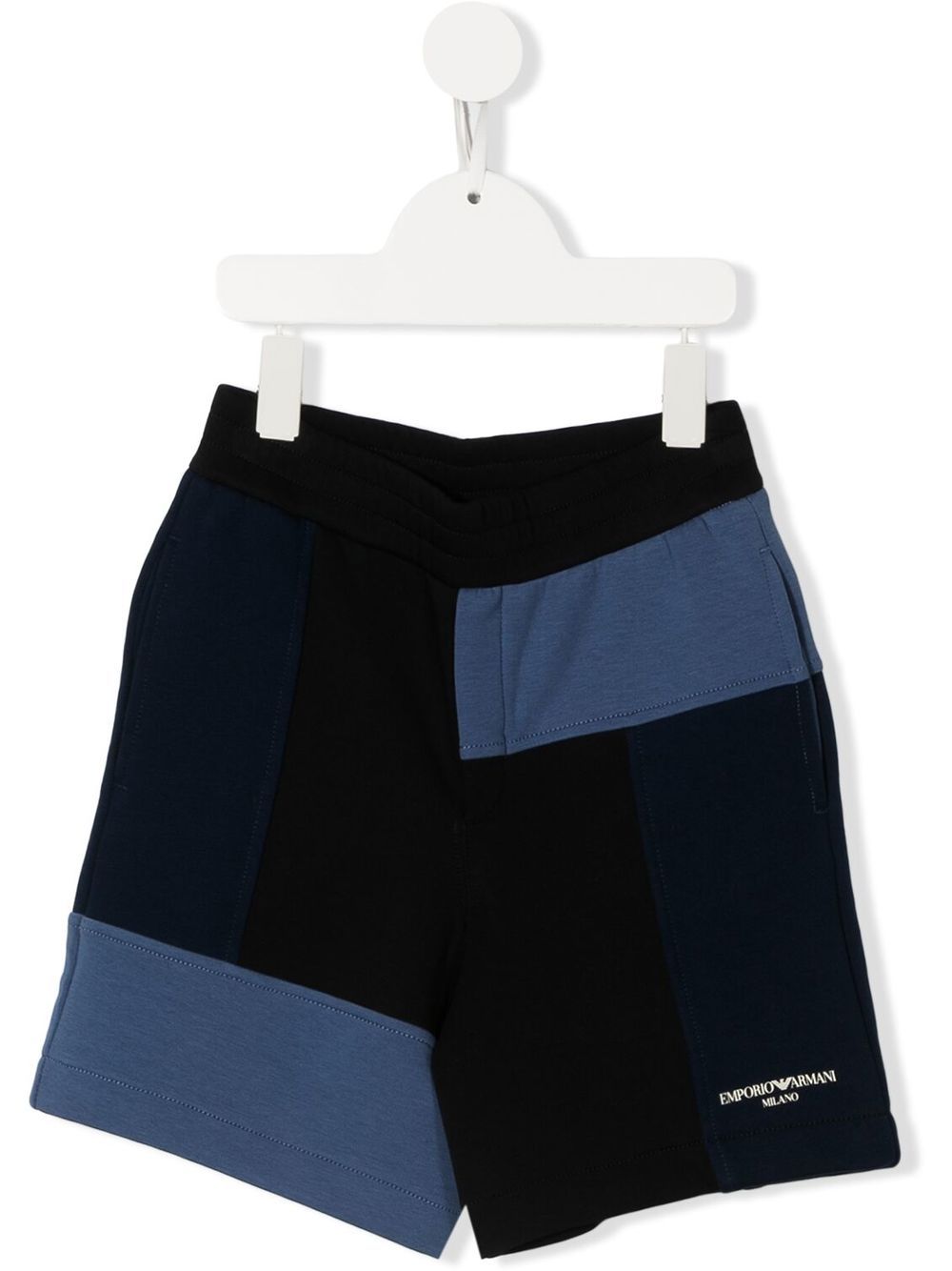 Emporio Armani Kids 双色休闲短裤 - 蓝色