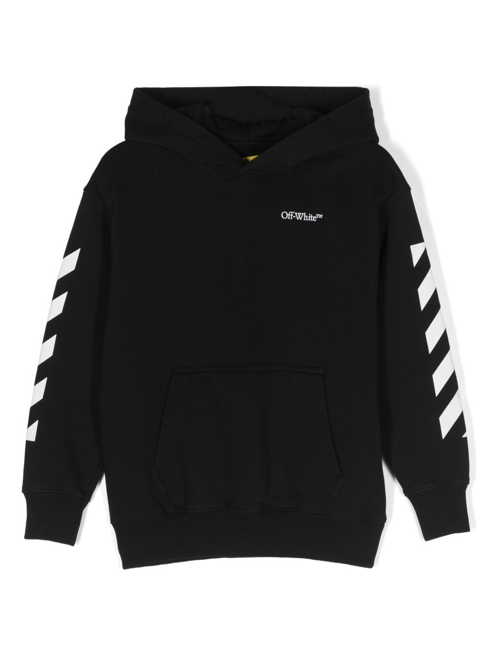 Off-White Kids logo印花棉连帽衫 - 黑色