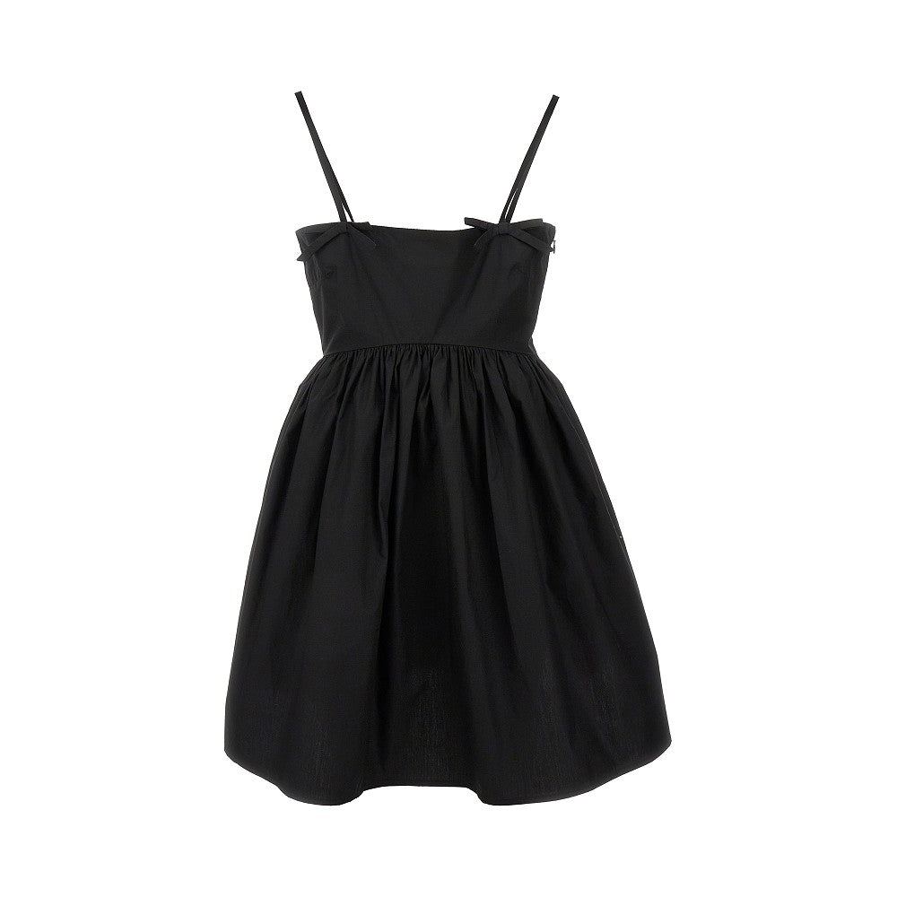 GANNI Poplin mini dress with bows Woman 40