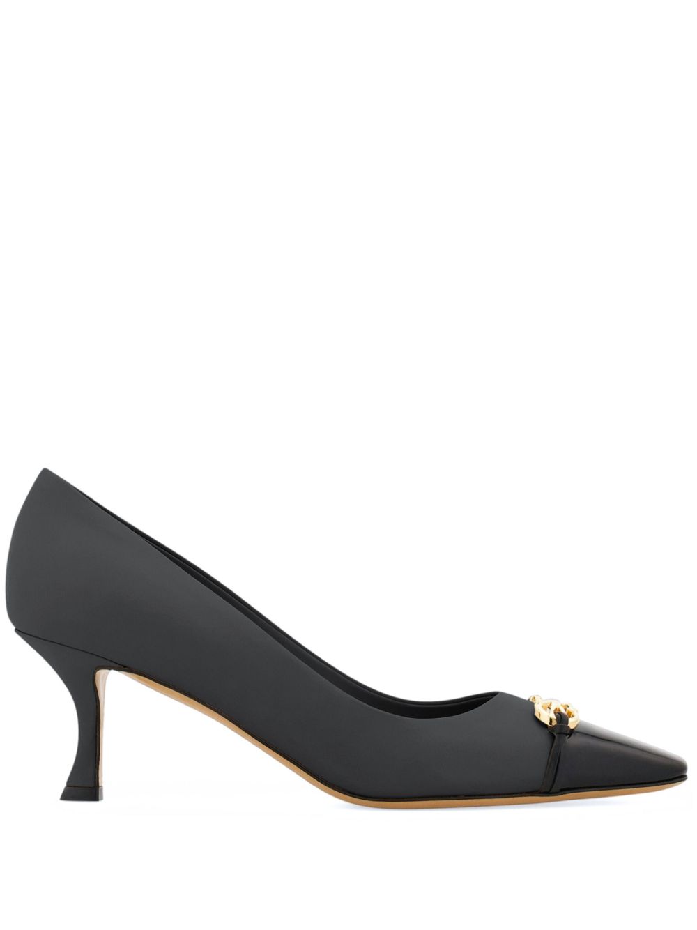 Ferragamo Gancini 标牌中跟鞋 - 黑色