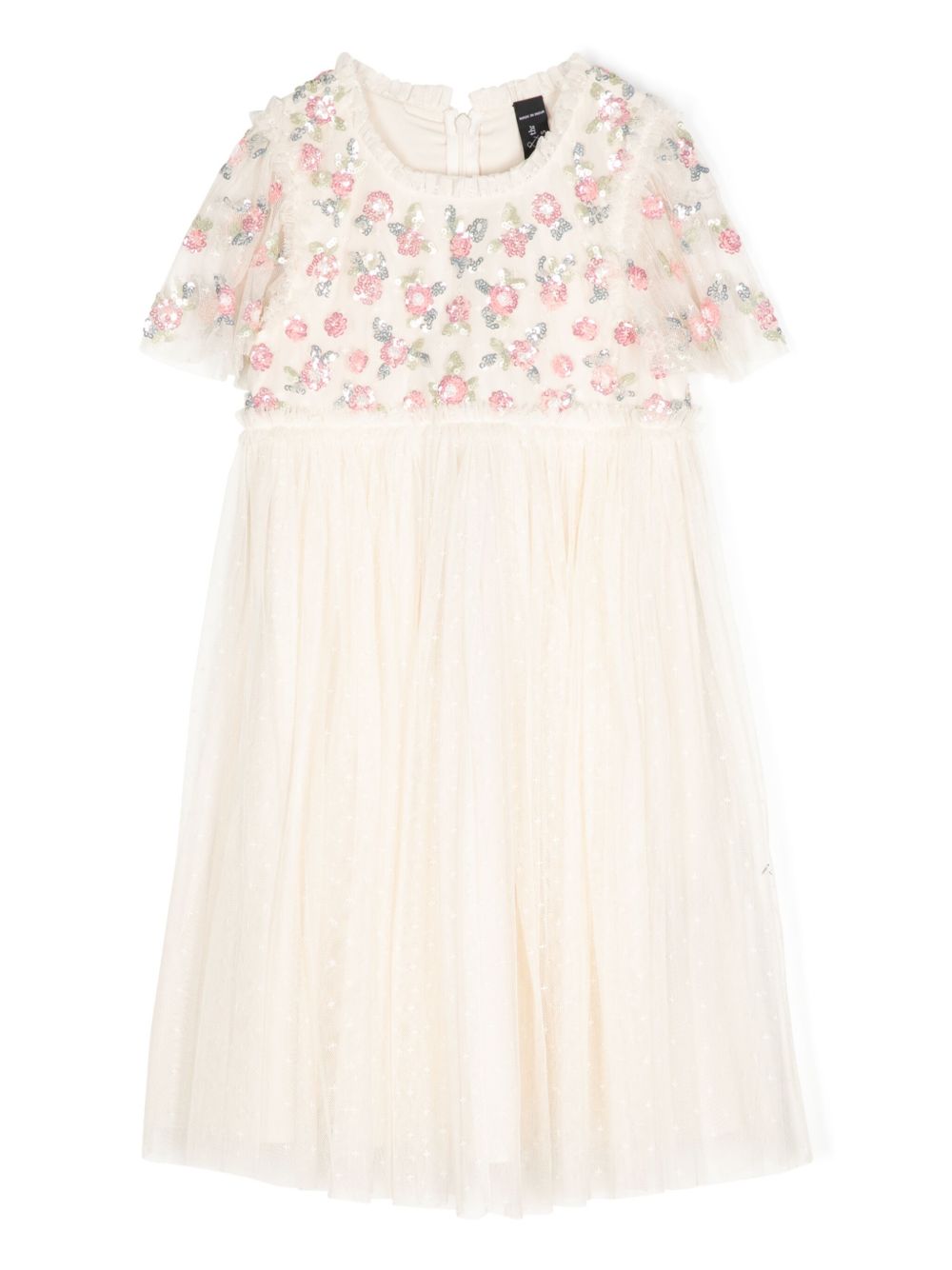 NEEDLE & THREAD KIDS Shimmer Ditsy 薄纱连衣裙 - 中性色