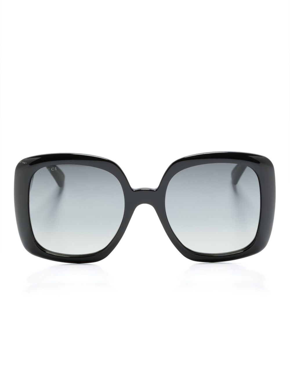 Gucci Eyewear Web 条纹方框太阳眼镜 - 黑色