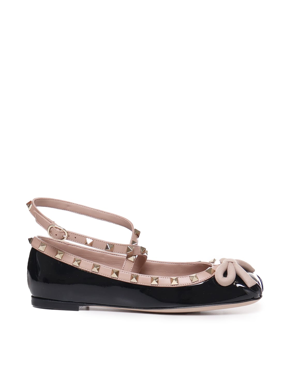 Valentino Garavani Rockstud漆皮芭蕾舞鞋