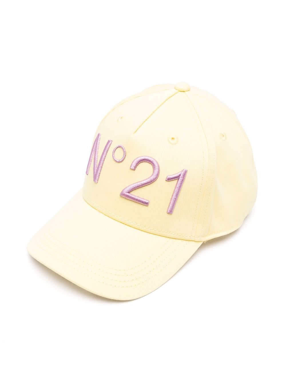 Nº21 Kids logo刺绣细节棒球帽 - 黄色