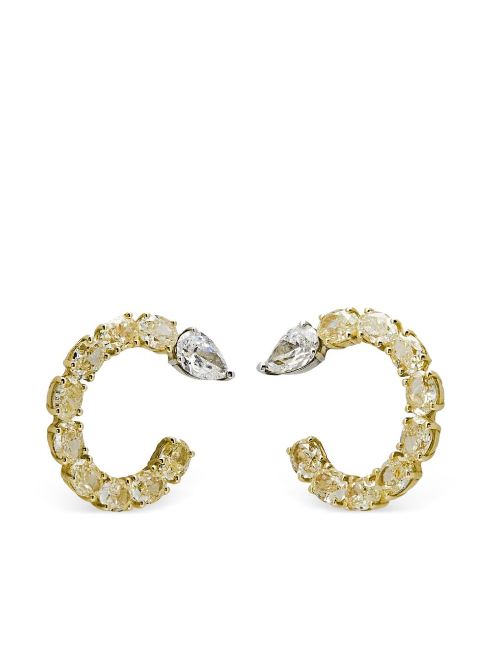 Jewels Aficionado 18K黄金钻石圆形耳环 - 金色