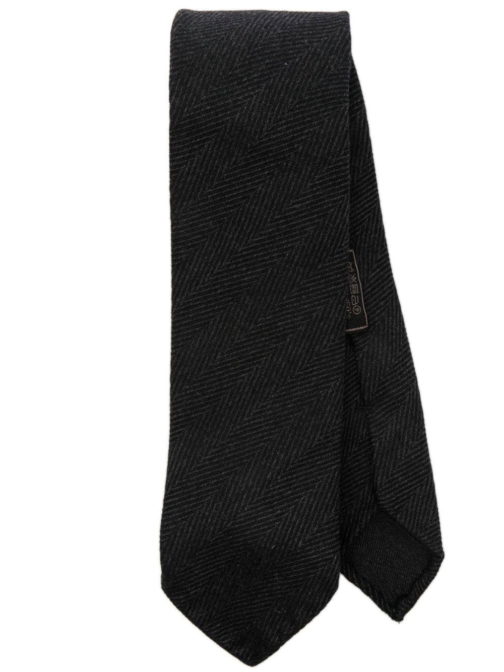Brioni Super 180's 人字斜纹针织领带 - 灰色