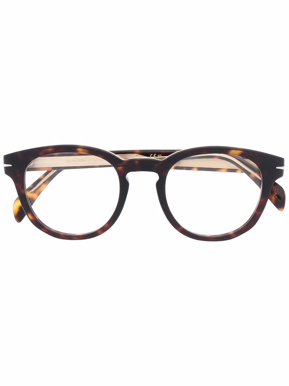 Eyewear by David Beckham 玳瑁纹圆框眼镜 - 褐色