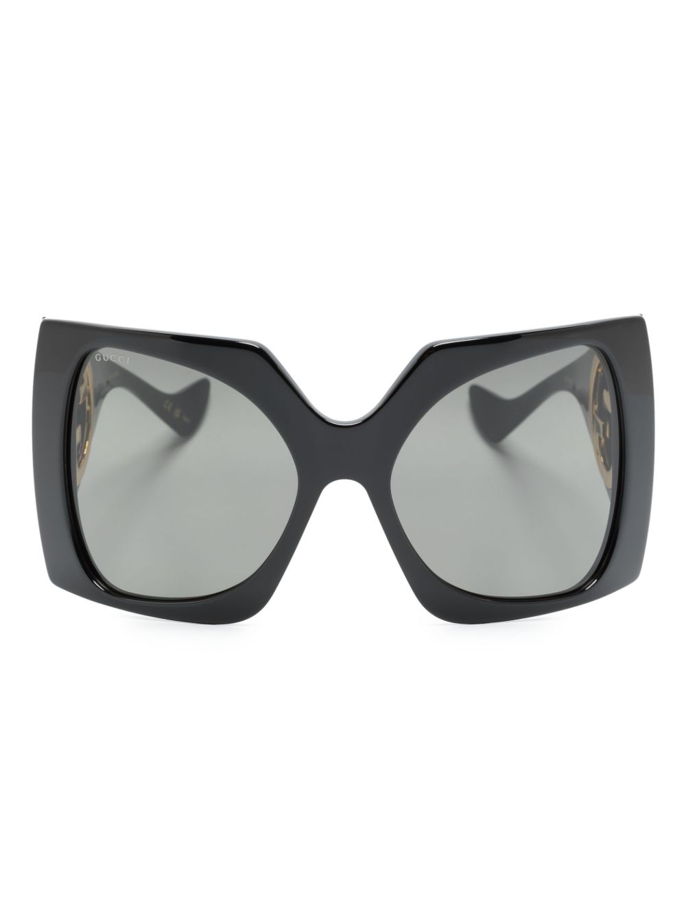 Gucci Eyewear Interlocking G 方框太阳眼镜 - 黑色