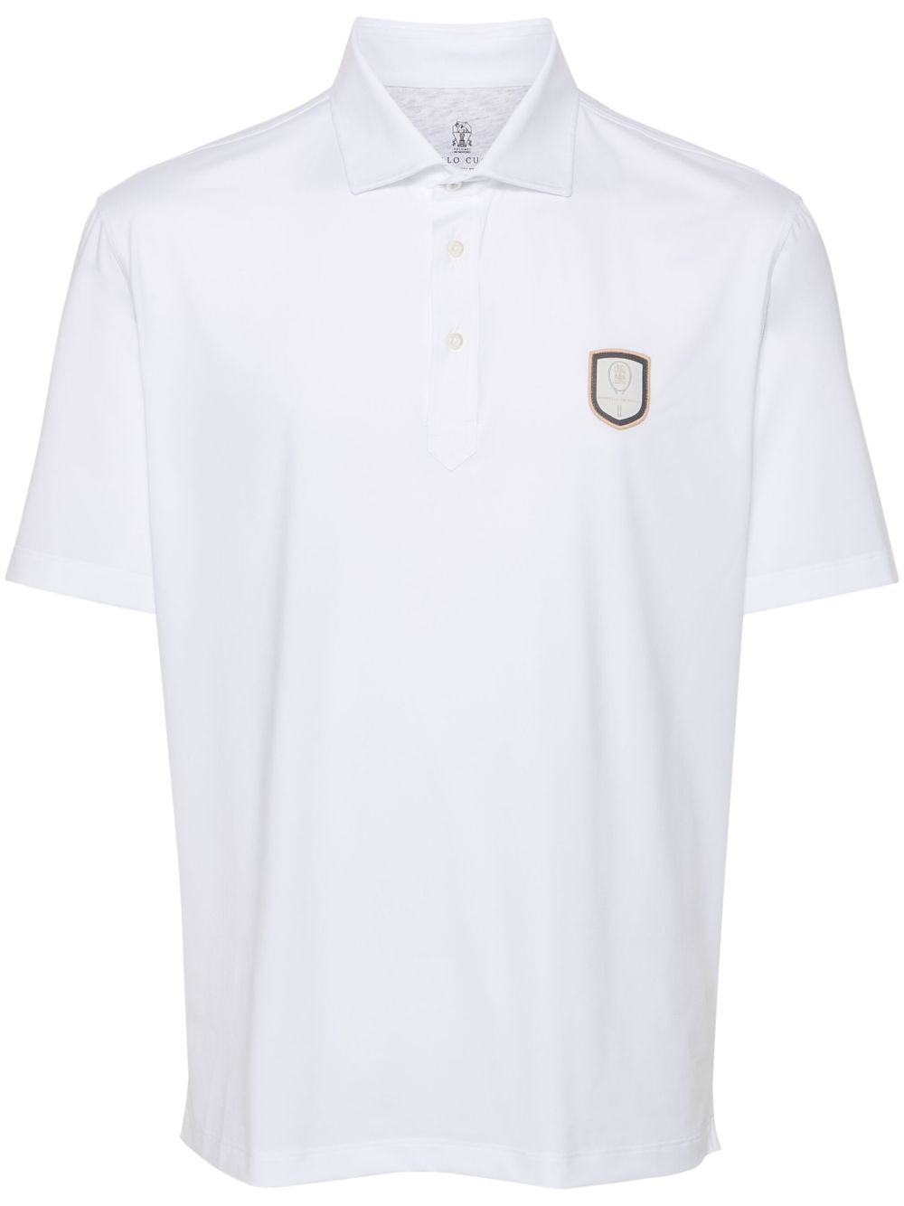 Brunello Cucinelli 标贴polo衫 - 白色