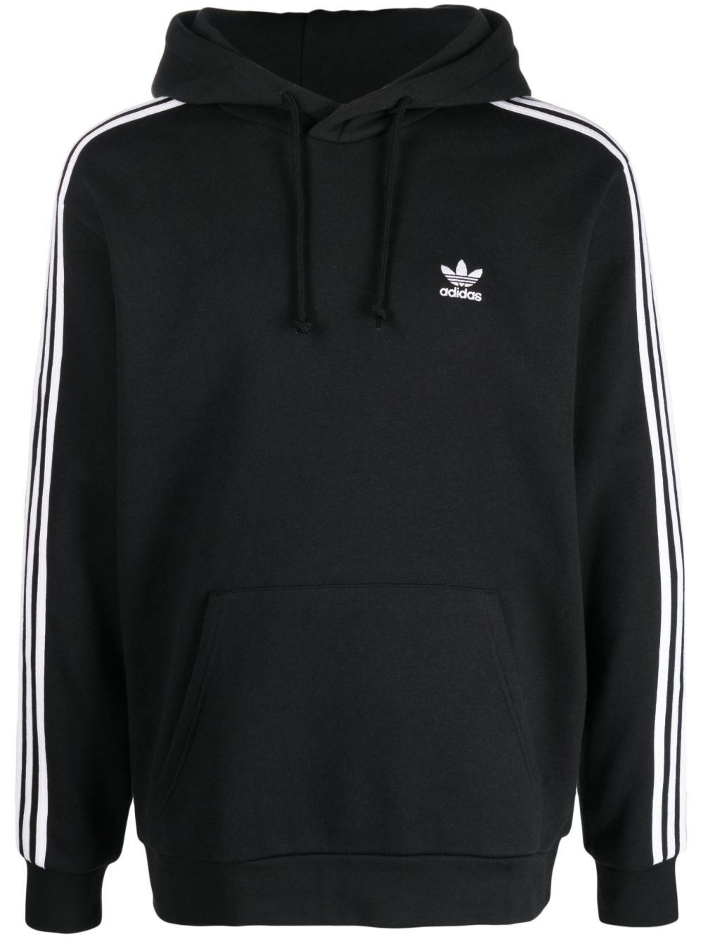 adidas 3-Stripes 抽绳连帽衫 - 黑色