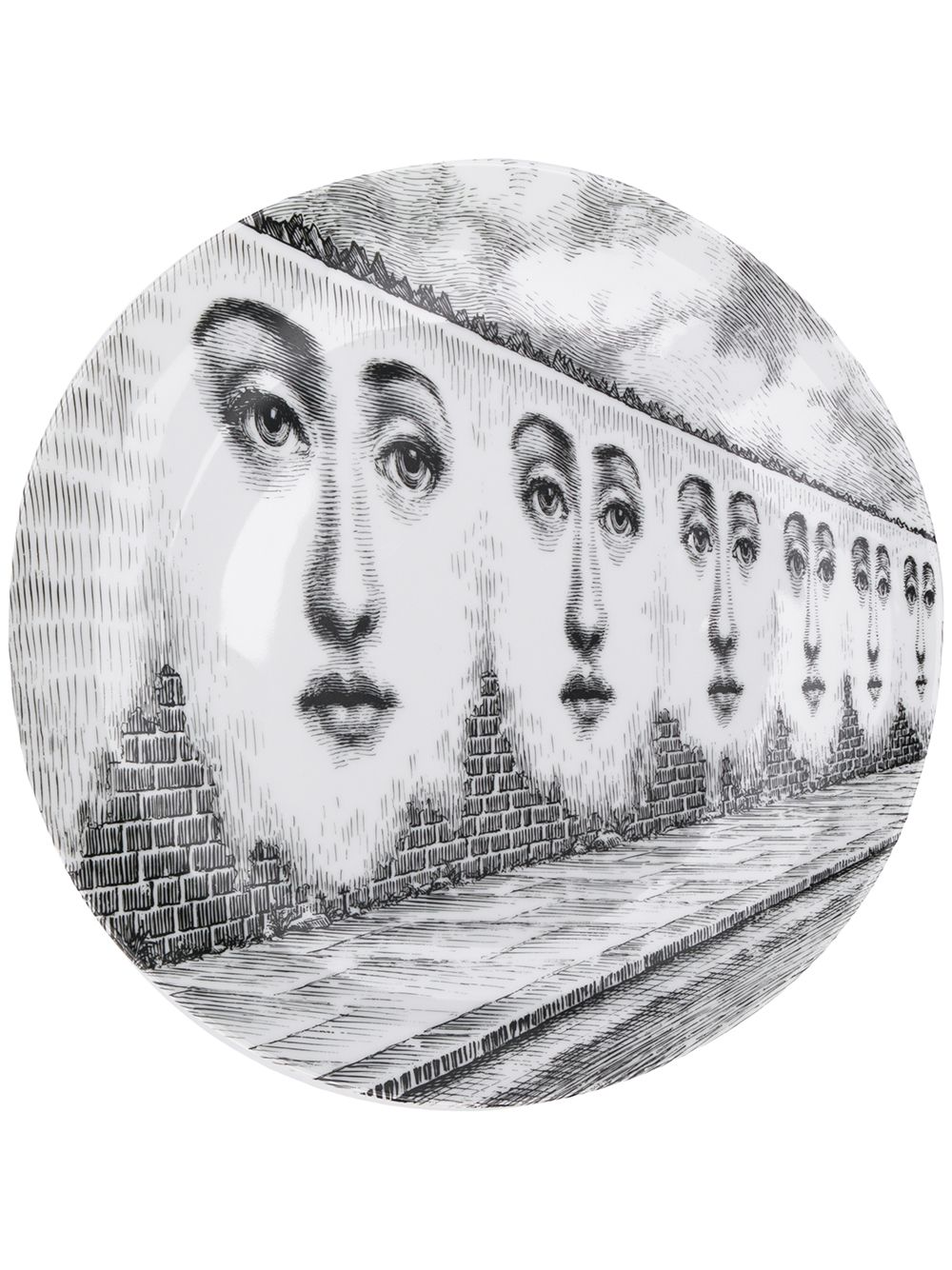 Fornasetti 肖像盘子 - 白色