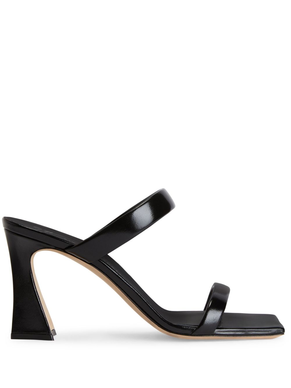 Giuseppe Zanotti Flaminia 高跟皮质穆勒鞋 - 黑色