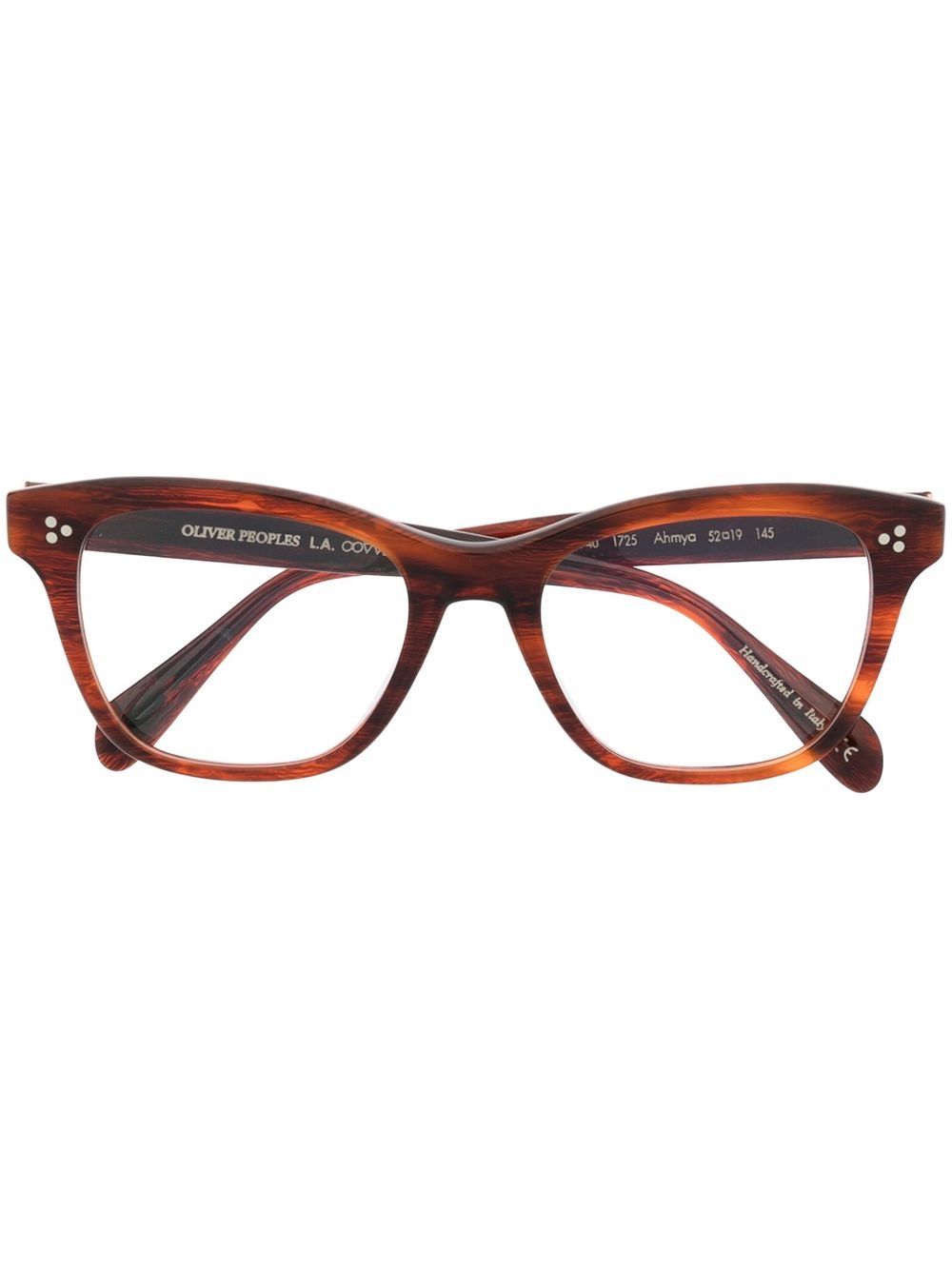 Oliver Peoples 玳瑁纹方框眼镜 - 褐色