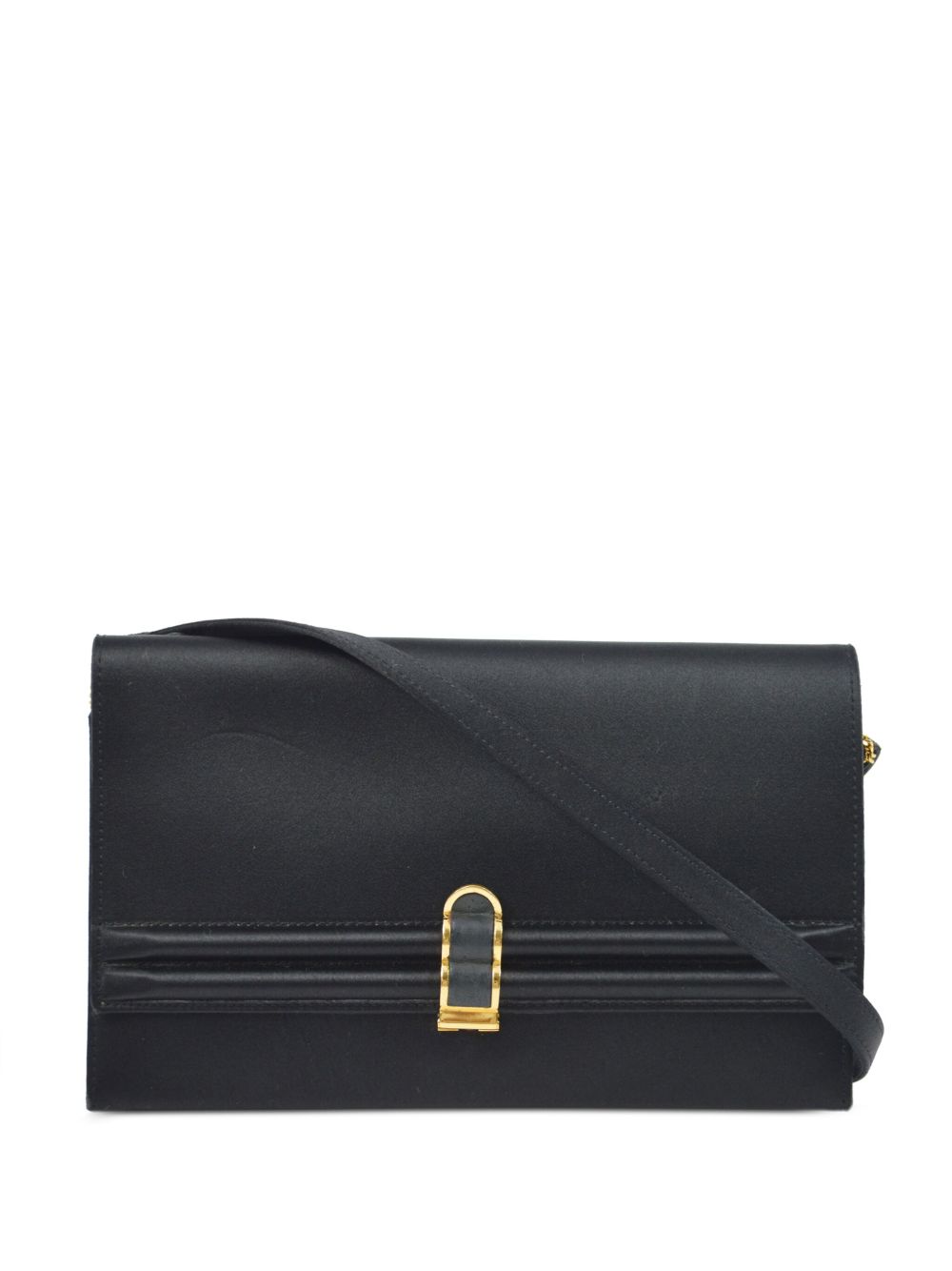 Hermès Pre-Owned 缎面单肩包（1983年典藏款） - 黑色