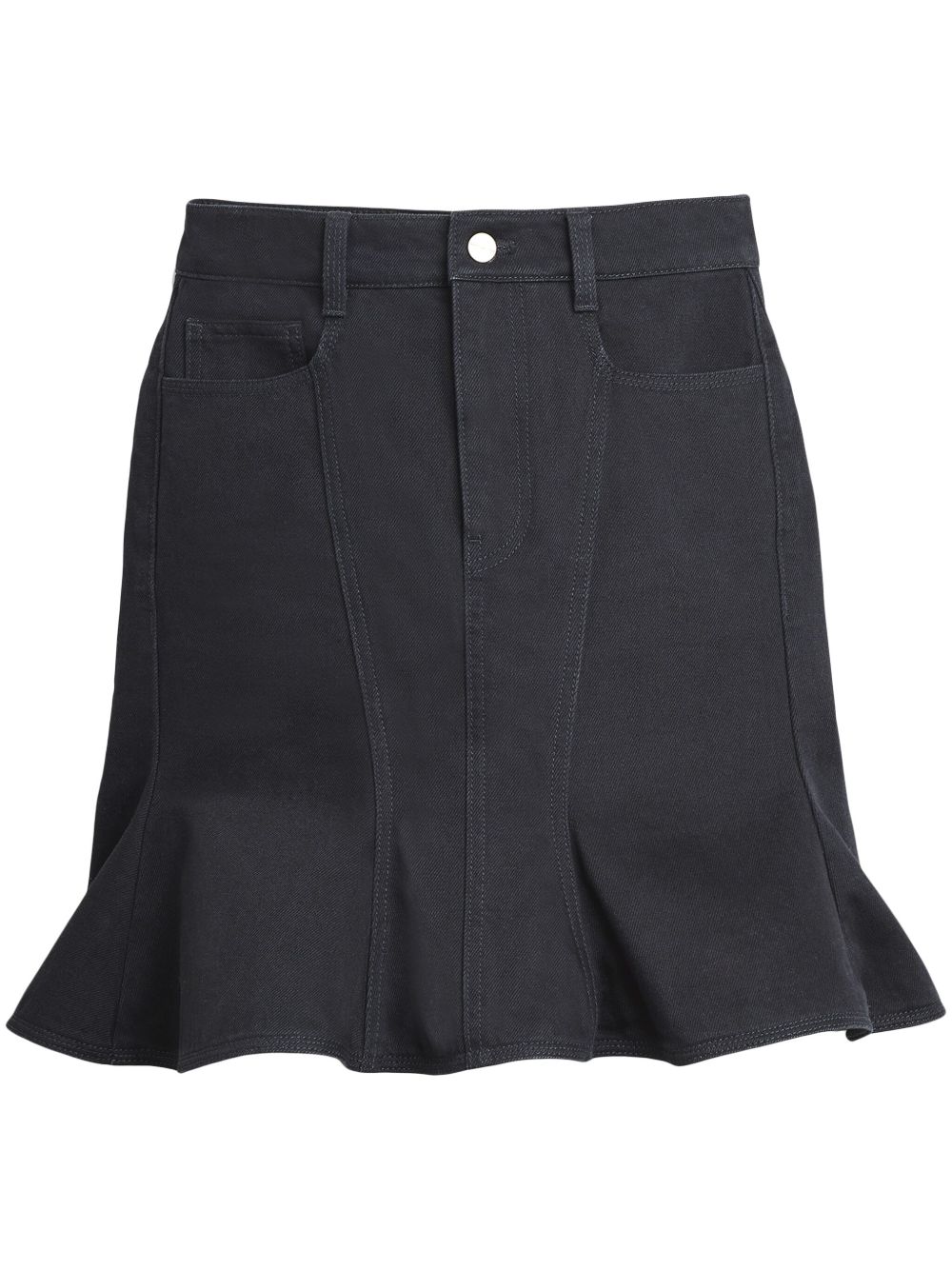 Marc Jacobs Fluted 牛仔迷你半身裙 - 黑色