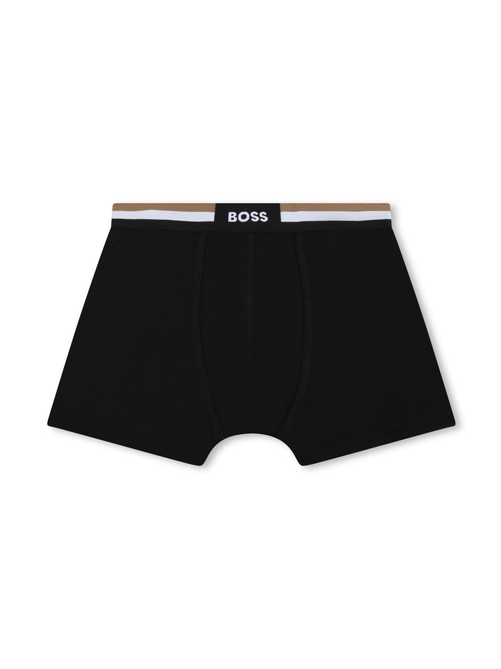 BOSS Kidswear logo腰边四角裤（两件装） - 黑色