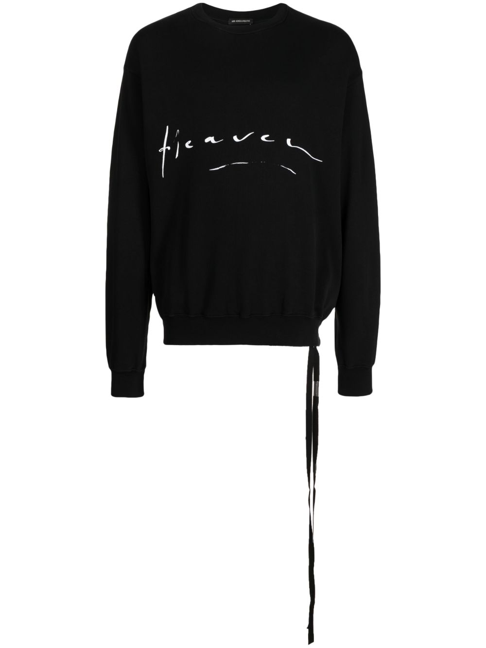 Ann Demeulemeester 标语印花棉卫衣 - 黑色
