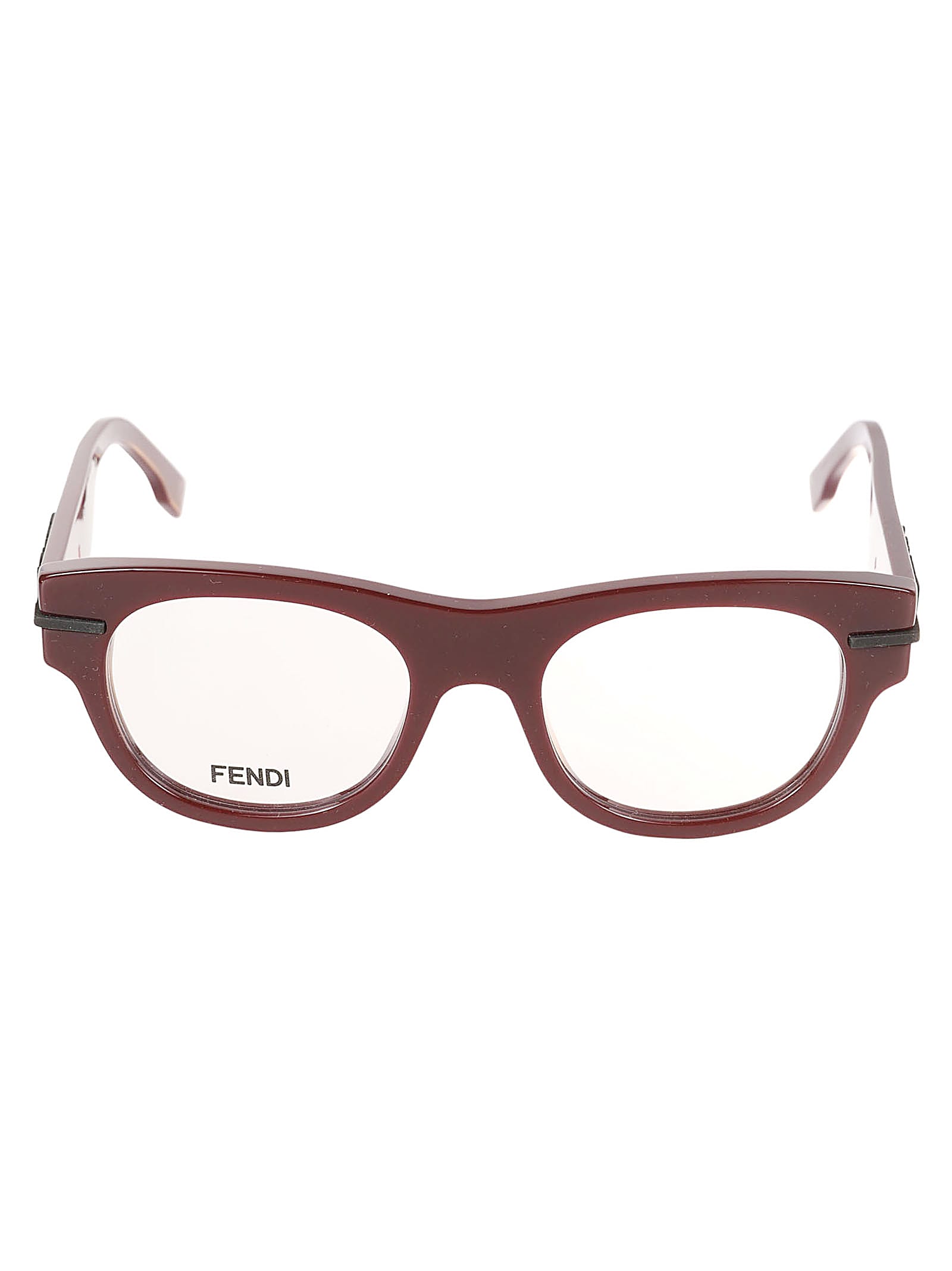 Fendi Eyewear Logo Embossed Round Frame Glasses