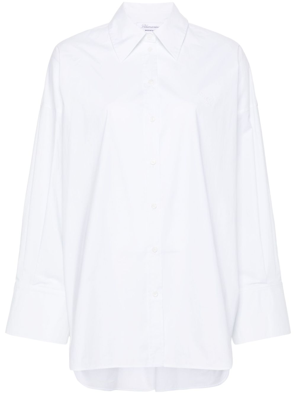 Blumarine logo刺绣衬衫 - 白色
