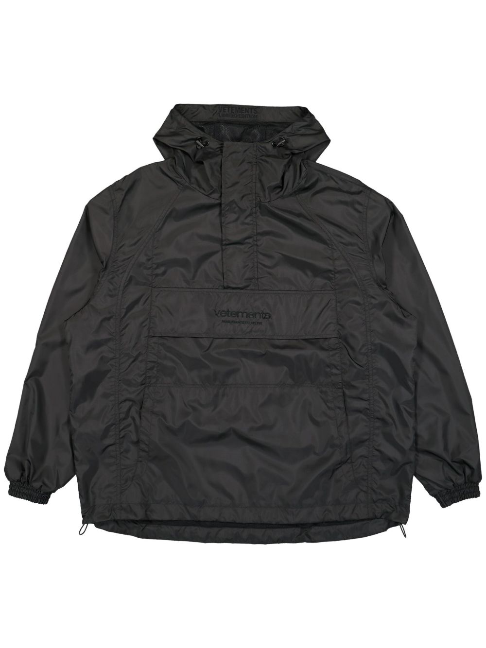 VETEMENTS logo刺绣填充夹克 - 黑色
