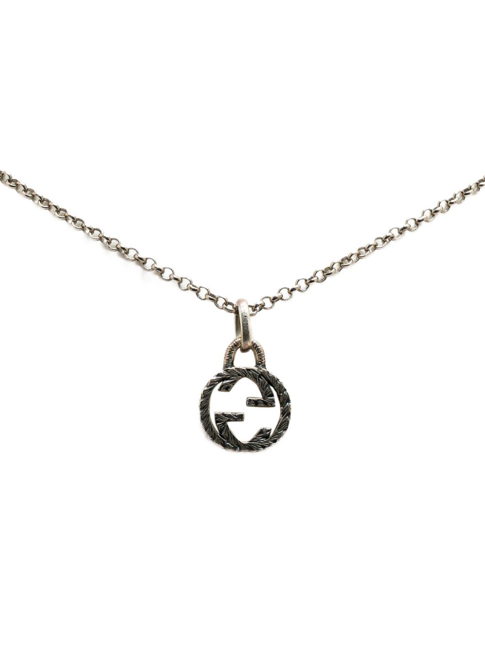 Gucci Pre-Owned 2000 Sterling Silver G Pendant costume necklace - 银色