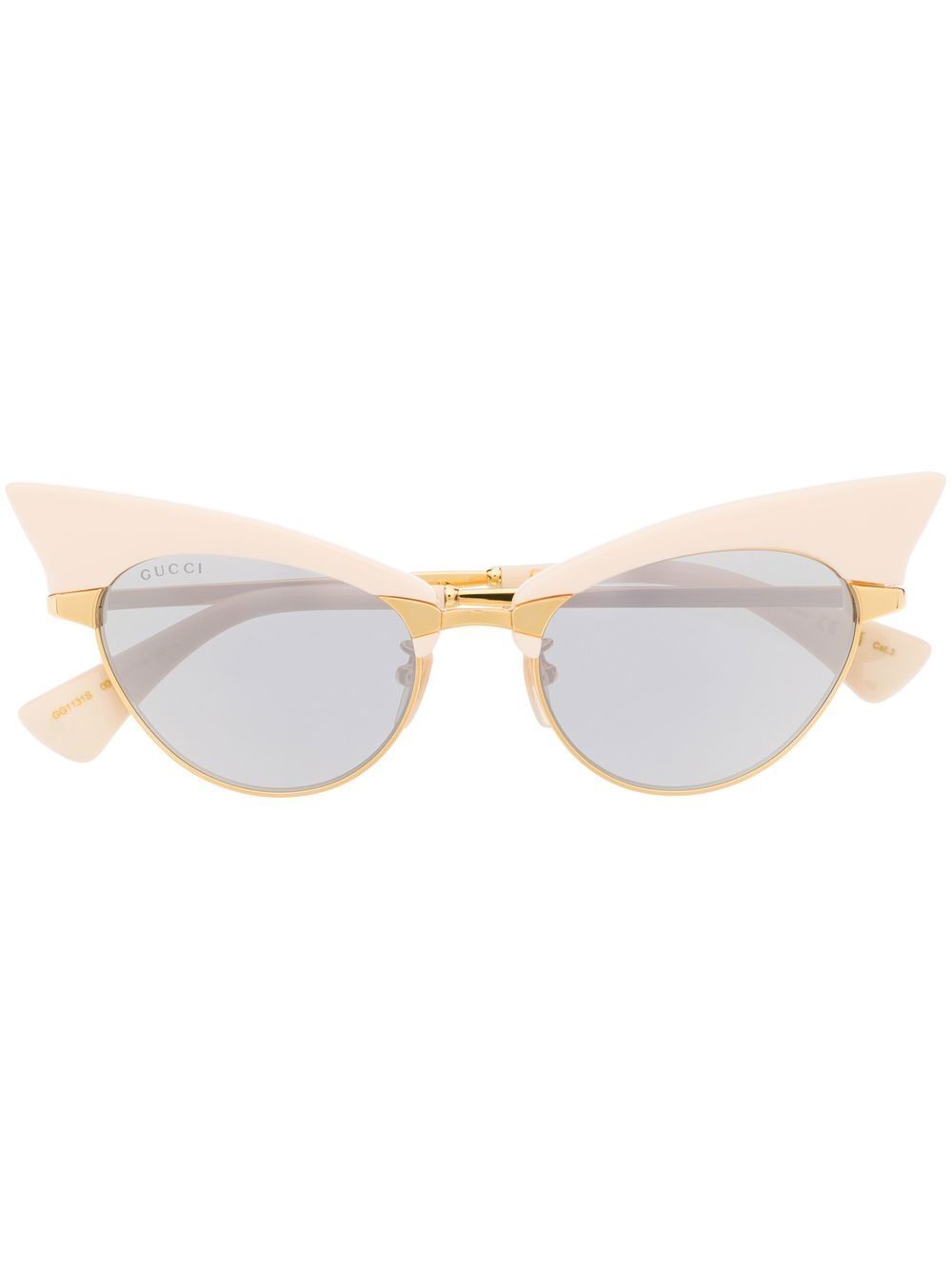 Gucci Eyewear 可替换式椭圆形镜框太阳眼镜 - 金色