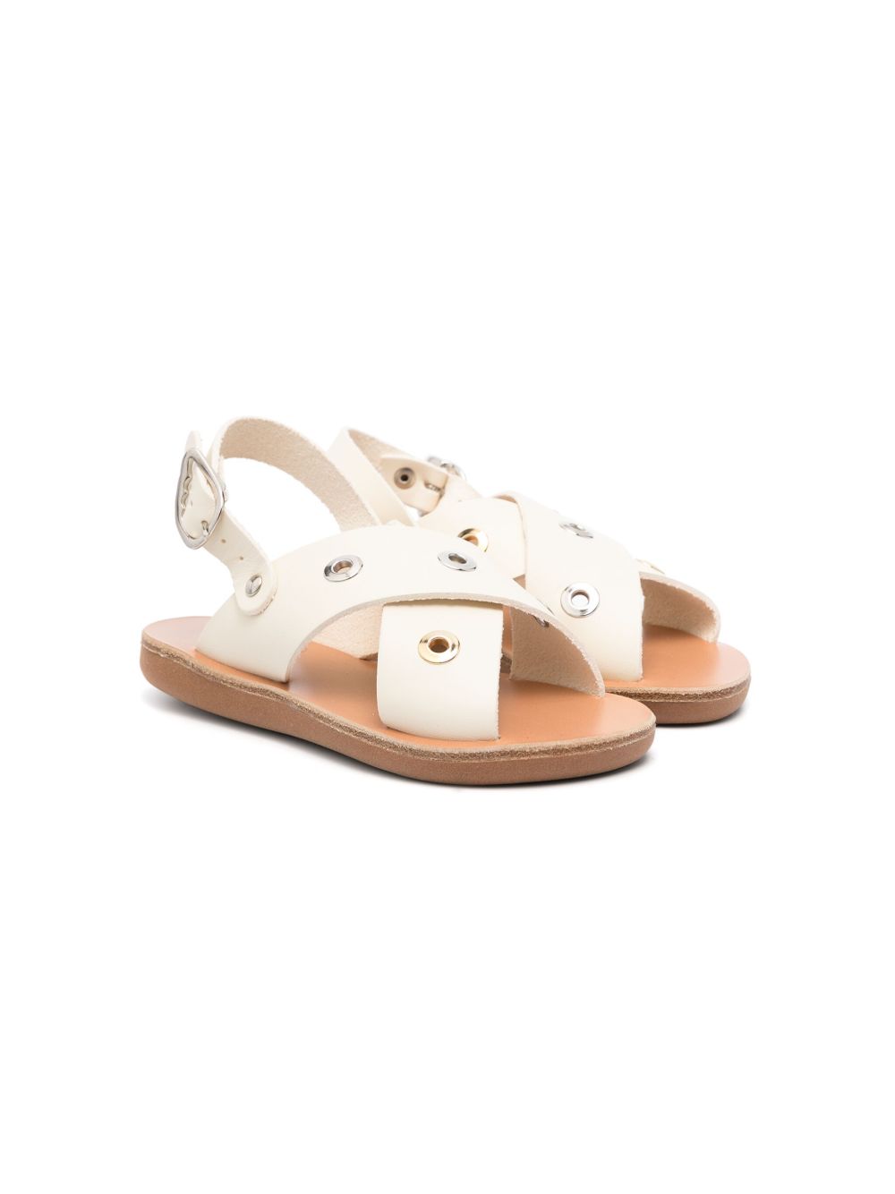 ANCIENT GREEK SANDALS KIDS Little Maria Eyelets 皮质凉鞋 - 白色