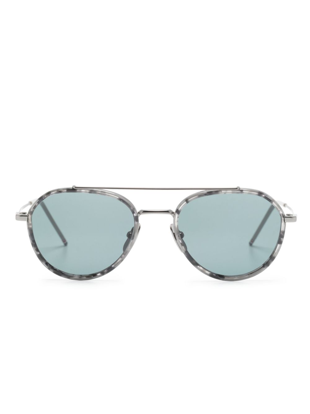 Thom Browne Eyewear 椭圆形框太阳眼镜 - 银色