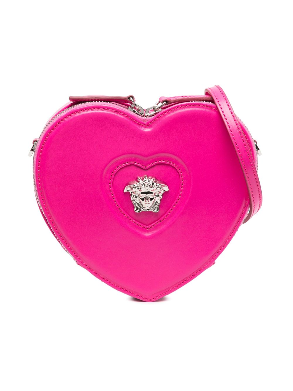 Versace Kids Medusa Head 标牌皮质单肩包 - 粉色