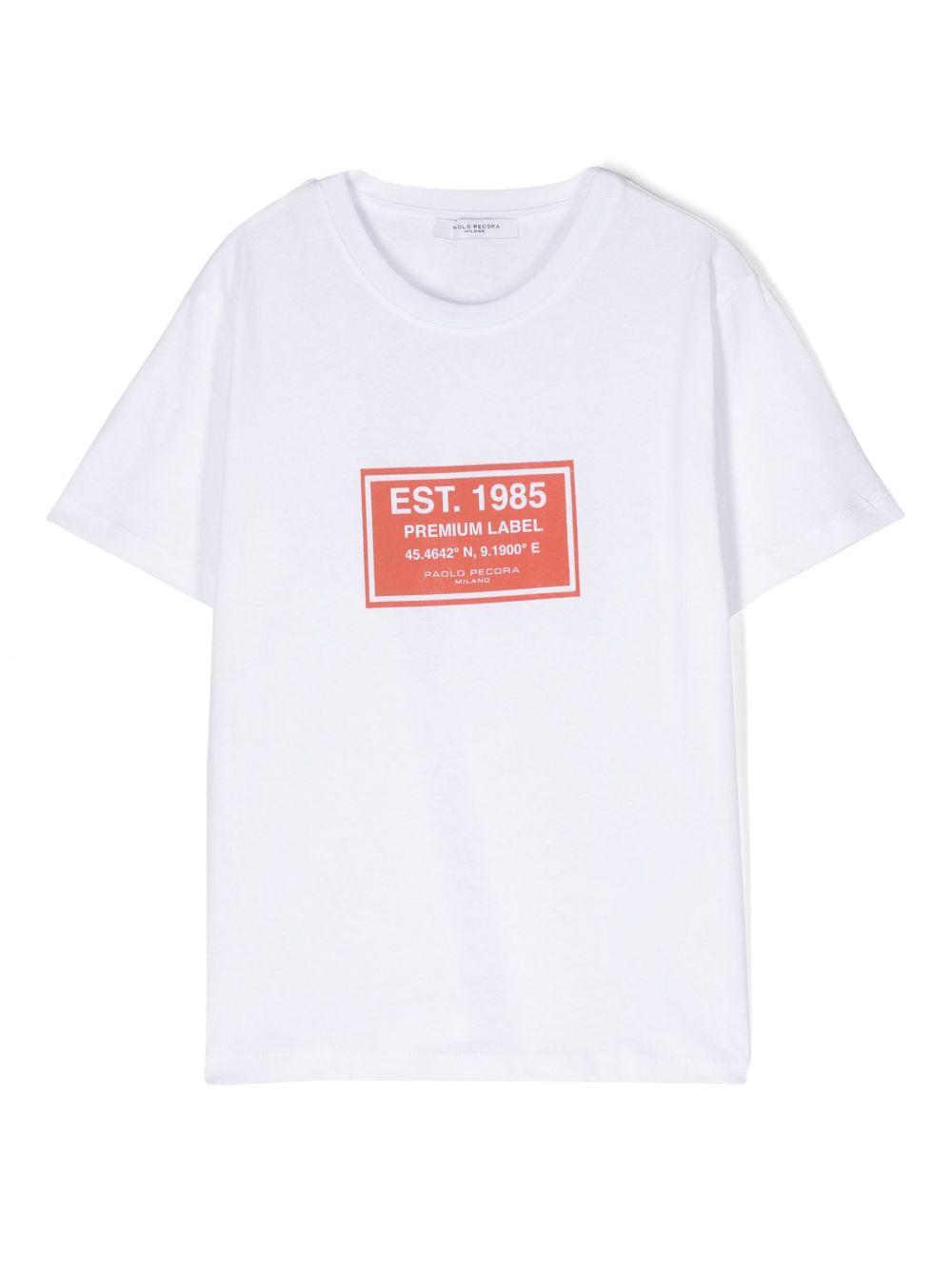 Paolo Pecora Kids logo印花棉T恤 - 白色