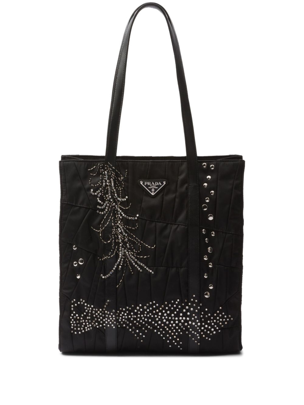 Prada Re-Nylon 中号拼贴托特包 - 黑色
