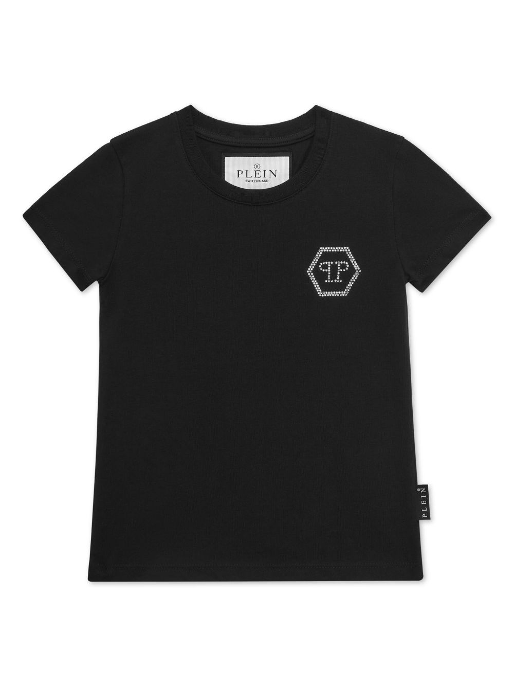Philipp Plein Junior logo铆钉T恤 - 黑色
