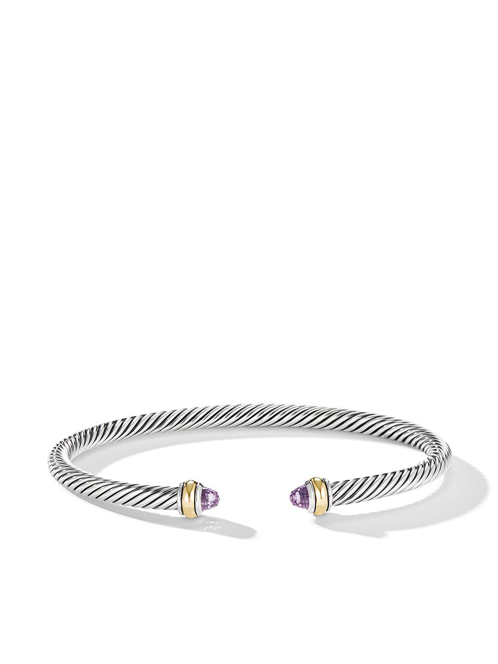 David Yurman 18K黄金纯银 Cable Classics 紫晶手链 - 银色