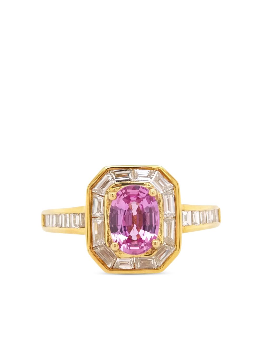 HYT Jewelry 18K黄金钻石蓝宝石戒指 - 金色