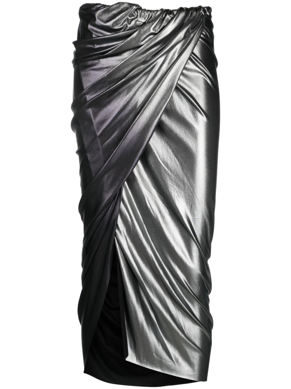 Rick Owens Lilies 渐变色效果垂坠中长半身裙 - 灰色