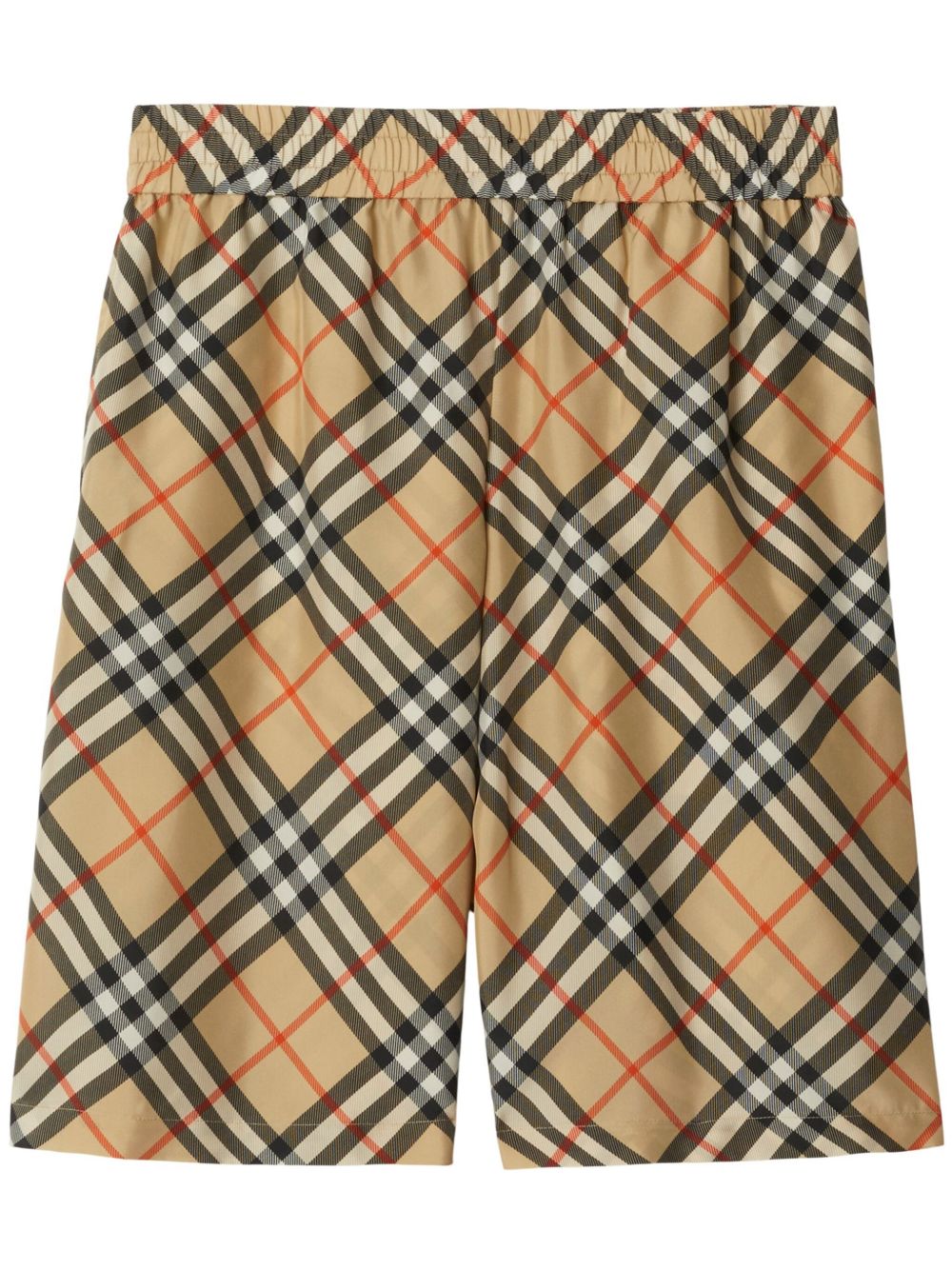 Burberry 经典格纹真丝短裤 - 中性色