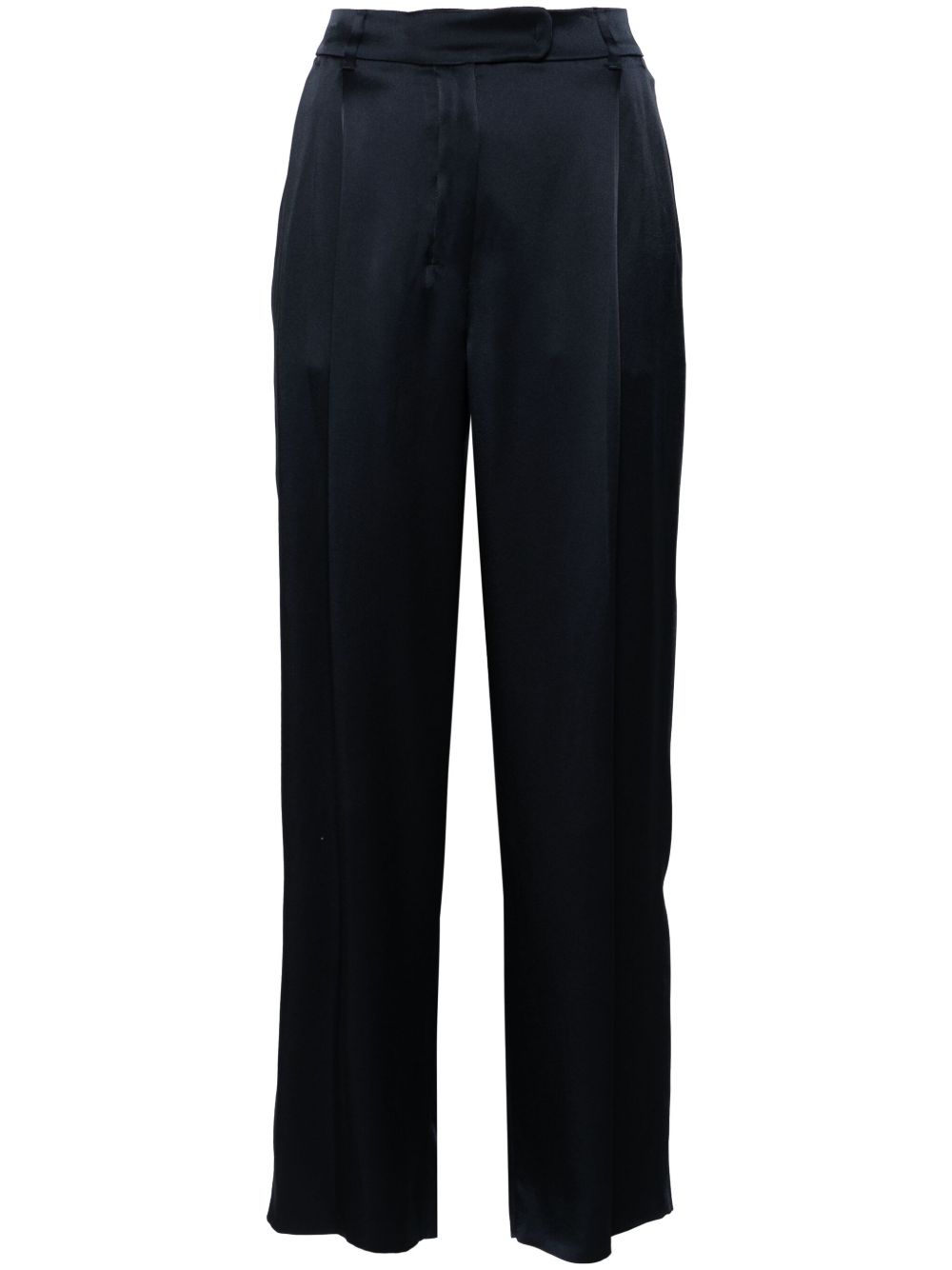 'S Max Mara Amleto 缎面直筒长裤 - 蓝色