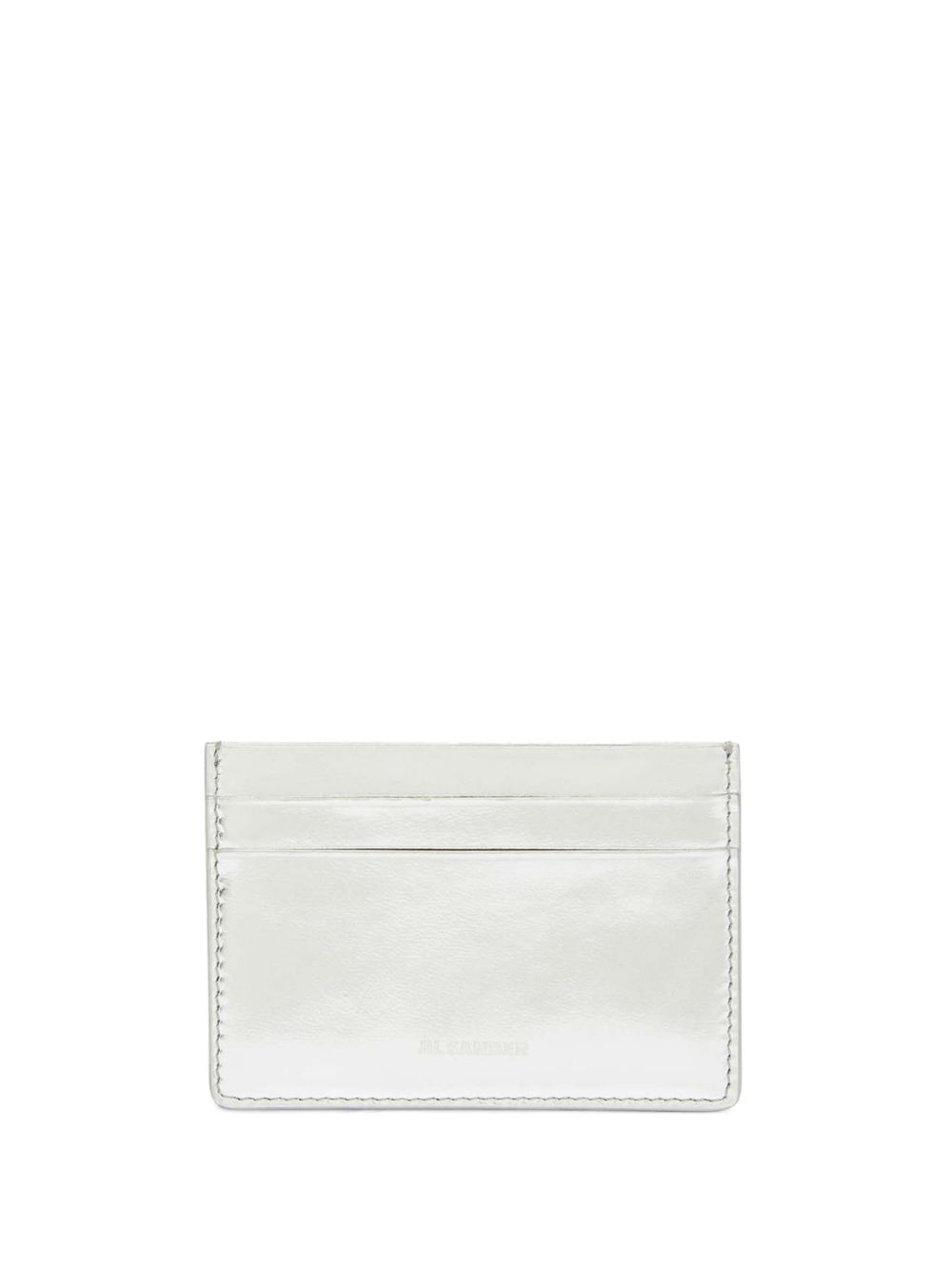 Jil Sander logo标记皮质卡夹 - 灰色