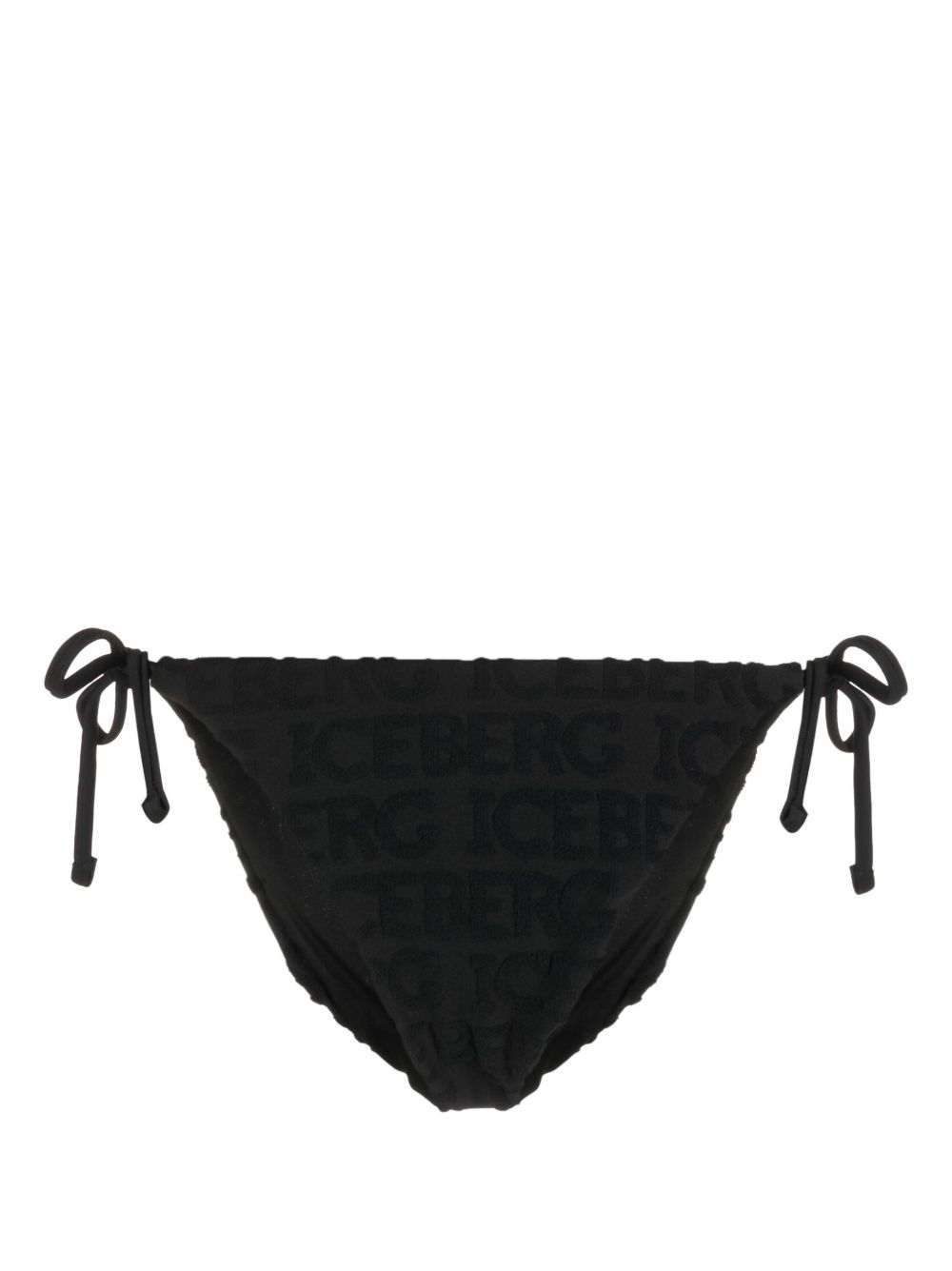 Iceberg logo提花比基尼三角裤 - 黑色