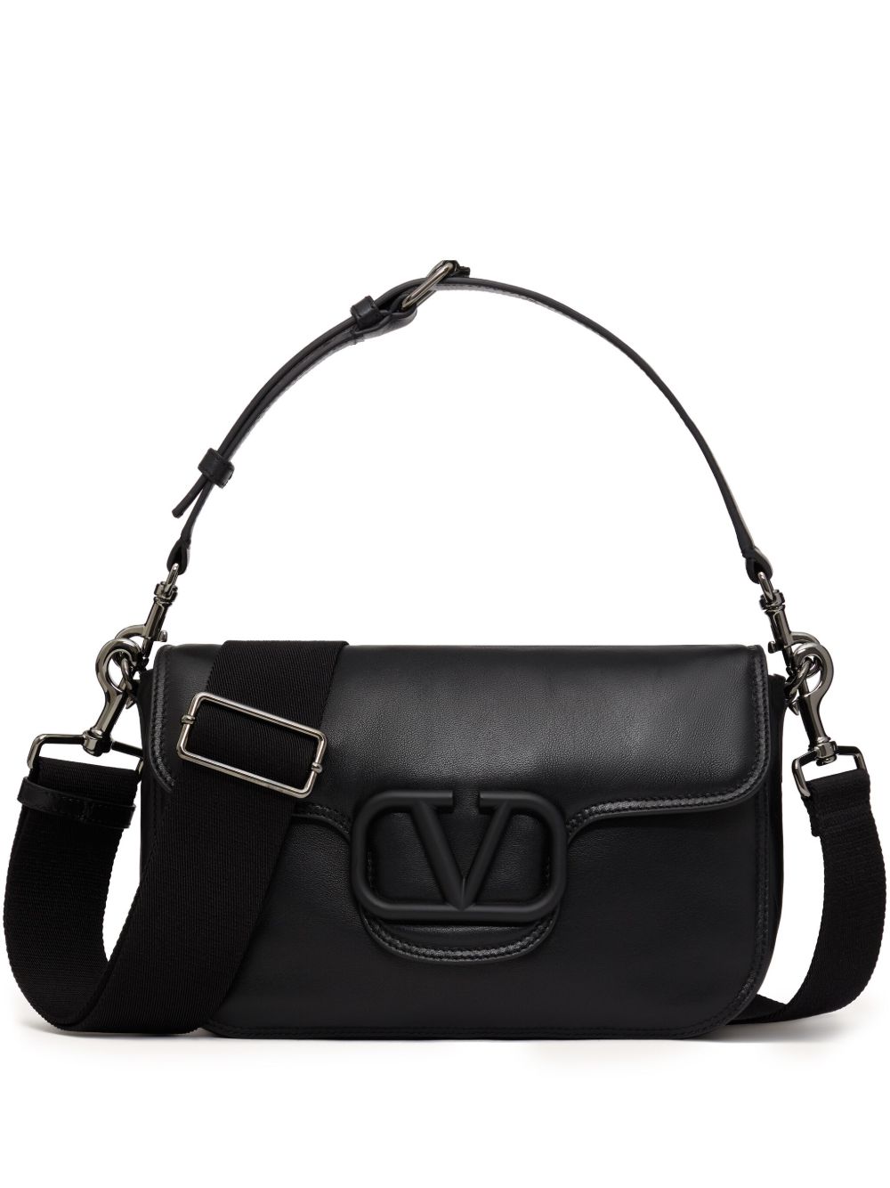 Valentino Garavani Noir 皮质单肩包 - 黑色