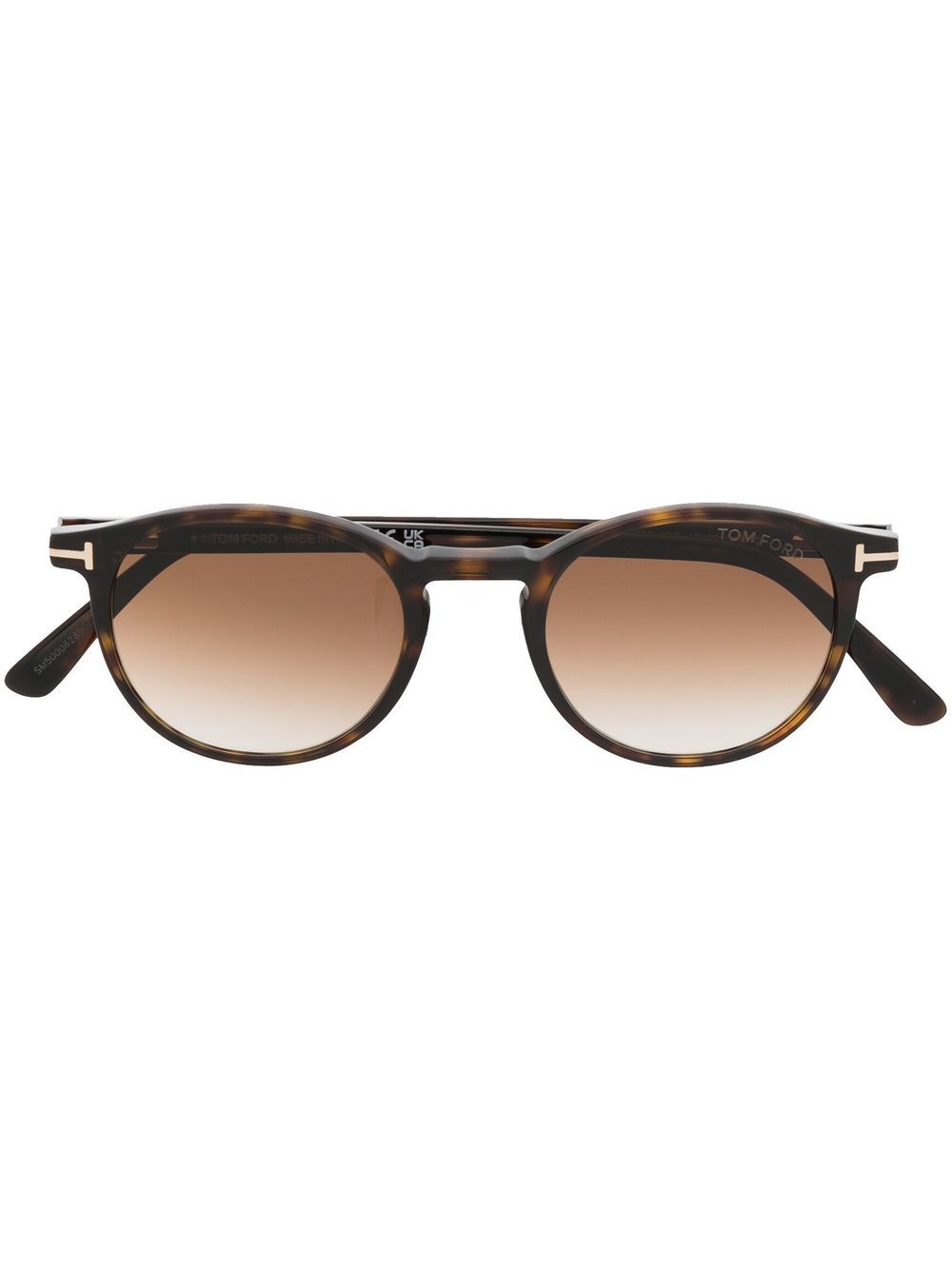 TOM FORD Eyewear 圆框太阳眼镜 - 褐色