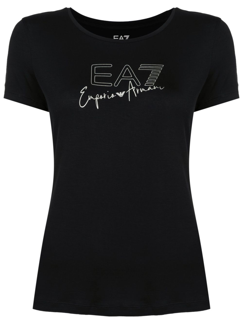 Ea7 Emporio Armani logo印花T恤 - 黑色