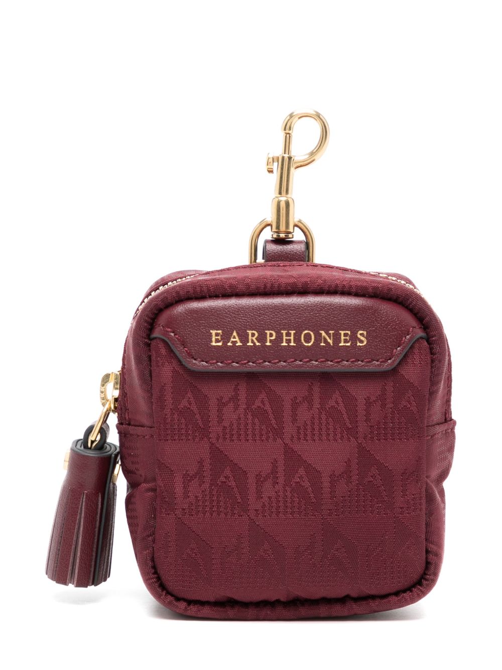 Anya Hindmarch logo提花耳机收纳袋 - 红色